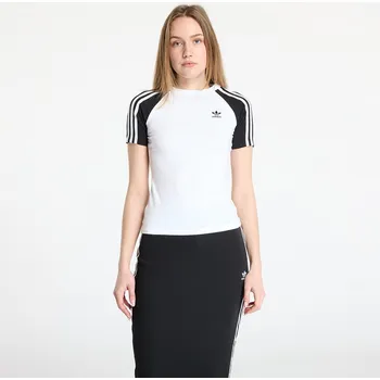 Dámské tričko Tričko adidas Adicolor 3 Stripe Raglan Slim Tee White/ Black XS