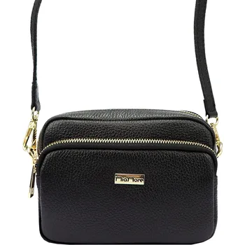 Kabelka Kožená crossbody kabelka MiaMore 01-062 černá