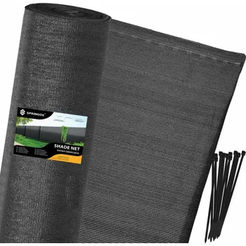 zahradní zástěna Stínící tkanina 150cm x 10m, 90% zastínění, grafitová SPRINGOS SN0043