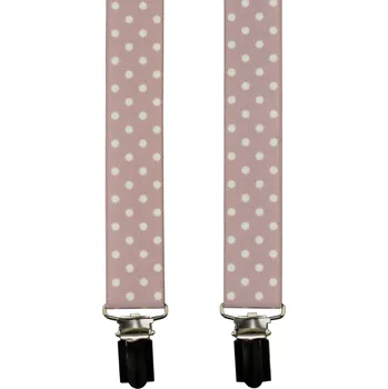 Kšandy Starorůžové pánské kšandy s bílými puntíky 110cm