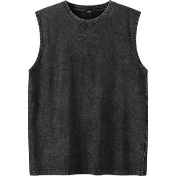 Pánské tílko Pánské bavlněné tílko Jednobarevné provedení Výstřih do O Pohodlný rovný střih Prodyšný materiál Na sport i volný čas černá XXS