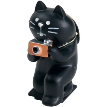 Selfie tyč Krytka blesku fotoaparátu 1,93 x 4,53 x 2,85 cm Motiv klečící kočky s foťáčkem Dekorativní ochrana sáněk