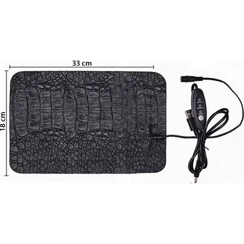 Topení do terária Topná voděodolná podložka 18x33 cm s regulací 5V / 8,5W USB napájení 25-40°C