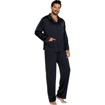 Pánské pyžamo Pánské saténové pyžamo Lukas černé M