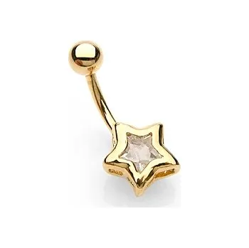 Piercing Šperky4U Pozlacený piercing do pupíku - hvězda - WP01068