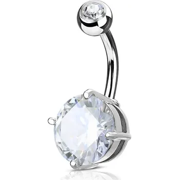 Piercing Šperky4U Piercing do pupíku, čirý kámen 10 mm - WP01029-C