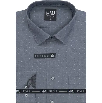 Pánská košile Pánská košile AMJ Comfort fit s jemným vzorem - šedá VDR1346 velikost: 41, délka rukávu: dlouhý rukáv