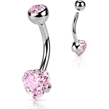 Piercing Šperky4U Ocelový piercing do pupíku srdce - BS0009-P