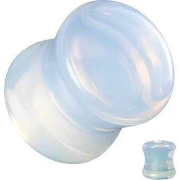 Šperk Šperky4U Plug do ucha mléčný opalit - PL002-12