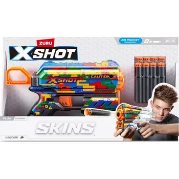 Dětská zbraň Pěnový blaster X-Shot Skins Flux Striper (8 šipek)