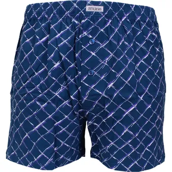 Trenýrky Trenky s kostkovaným vzorem Andrie PS 5883 petrol velikost L