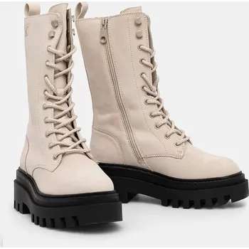 Dámské kozačky Nízké kozačky Calvin Klein Jeans FLATFORM LACE UP BOOT MG NB YW0YW01683 béžová 80X, EUR 41