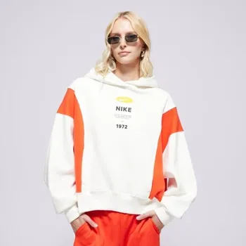 Pánské oblečení Nike Mikina S Kapucí W Nsw Phnx Flc Remix Oos Hdy Krémová S