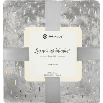přikrývka Plyšová deka 150x200 cm SPRINGOS EMBER šedá