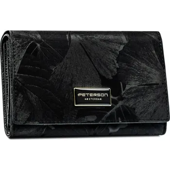 Peněženka Peterson dámská luxusní koženkovo/kožená peněženka EMINA BLACK
