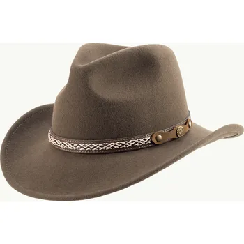 Klobouk Scippis Australský hnědý klobouk vlněný - SANDSTONE Velikost: 61 cm (XL)