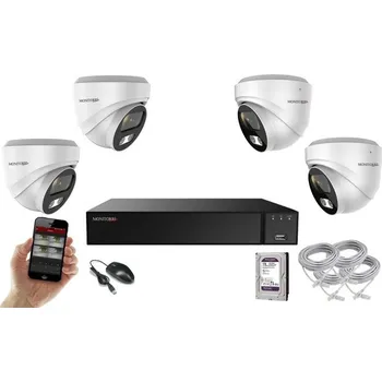 Kompletní kamerový systém Monitorrs Security 4K AHD 4 kamerový set 8 Mpix WDome (6037K4) (Monitorrs Security)