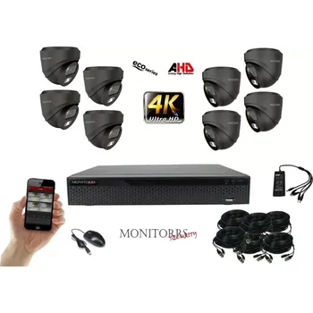 Kompletní kamerový systém Monitorrs Security 4K AHD 8 kamerový set 8 Mpix GDome (6038K8) (Monitorrs Security)
