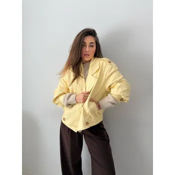 Dámská casual bunda Mishel Koženková bunda žlutá Velikost: UNI