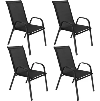 Set 4x Zahradní křeslo SPRINGOS MONZA GF0071 černé