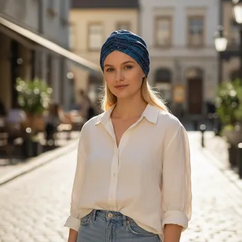 Ebbie Bavlněný turban-style - TEMNÁ MANDALA Velikost: 54
