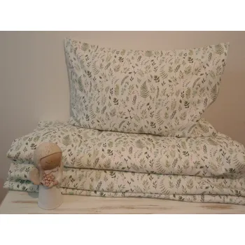 Povlečení Pro útulný domov Povlečení do postýlky Kapradí ROZMĚR: 40 x 60 + 90 x 120 cm