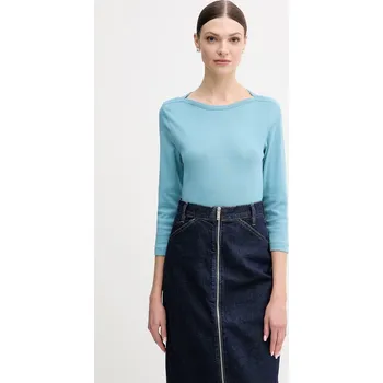 Pánské tričko Bavlněné tričko s dlouhým rukávem United Colors of Benetton 3GA8D10C4 modrá 95X, vel. S