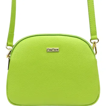 Kabelka Kožená crossbody kabelka MiaMore 01-064 pistaciová