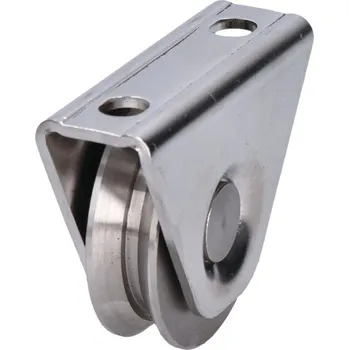 kolečko pro posuvnou bránu VK58/16-V, nerez - nerezová kladka ø 58 mm pro bránu po kolejnici, montáž pod rám, profil V, nosnost 300 kg, nerez /AISI304