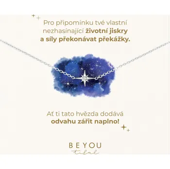 Řetízek Dárková karta Hvězda a řetízek stříbro