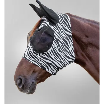 Vybavení pro koně Waldhausen Puck Zebra maska proti hmyzu Barva: black/white, Velikost: COB
