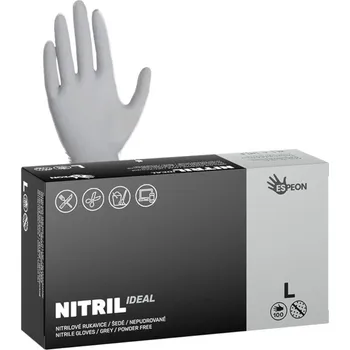 Vyšetřovací rukavice Espeon Nitril Ideal jednorázové nitrilové nepudrované šedé 100 ks
