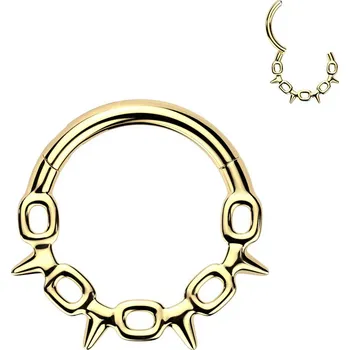 Piercing Šperky4U Zlacený ocelový kruh - helix / cartilage / septum piercing - SG122-GD