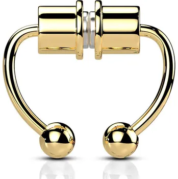 Piercing Šperky4U Zlacený falešný septum piercing do nosu - NS0048-GD