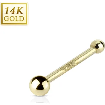 Piercing Šperky4U Zlatý piercing do nosu - kulička, Au 585/1000 - ZL01113-YG