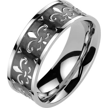 Prsten Šperky4U Pánský ocelový prsten skautská lilie - velikost 59 - OPR1963-59