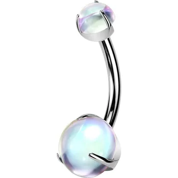 Piercing Šperky4U Piercing do pupíku měsíční kámen - TITAN - TIT1599