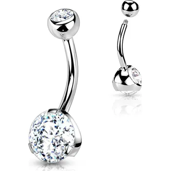 Piercing Šperky4U Piercing do pupíku - banánek, čirá barva - BS01054-C