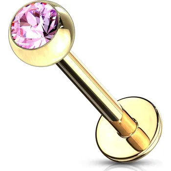 Módní doplněk Šperky4U Pozlacený piercing do brady - labreta - LB1033-P