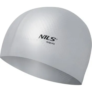 Plavecká čepice NILS Aqua Silikonová čepice NILS Aqua NQC Dots šedá