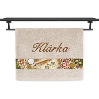 Ručník Malý ručník se jménem NA PŘÁNÍ 30x50 Čas vánočního pečení béžový