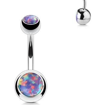 Piercing Šperky4U Piercing do pupíku - banánek opál - BS1063-A