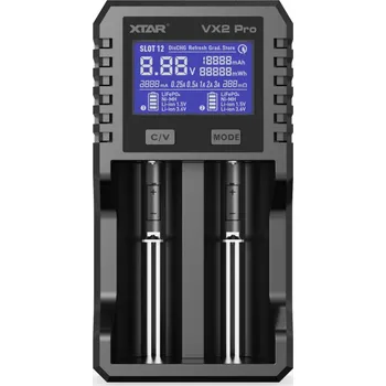 Nabíječka baterií XTAR VX2 PRO nabíječka s LCD displejem 2 port, 18650 / 21700 / AA / AAA