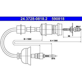 Spojka Tažné lanko, ovládání spojky ATE 24.3728-0818.2