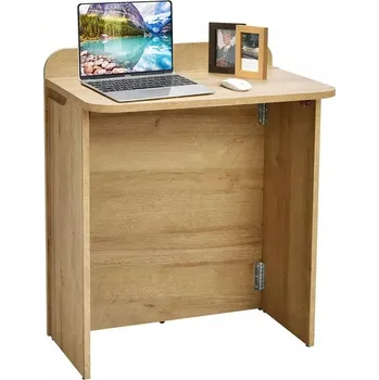 Oválný skládací stolek na notebook 66 x 44,5 x 78 cm dub