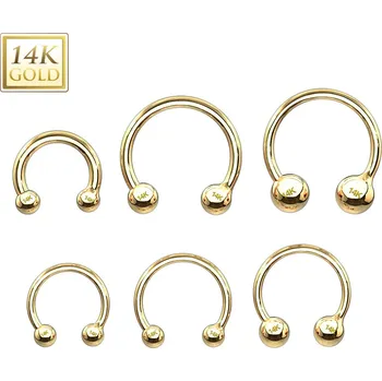 Šperk Šperky4U Zlatý piercing - podkova, Au 585/1000 - ZL01111-1612-YG