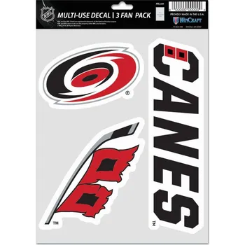 Kšiltovka WinCraft Samolepky Carolina Hurricanes WinCraft NHL Multi Use 3 Fan Pack