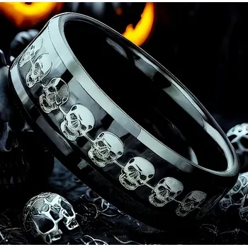 Prsten Prsten lebky - ocelový (15) (Prstýnek lebka (ocel))