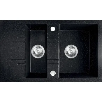Granitový dřez NOVASERVIS DRGM3/48/79HA GRANITOVÝ OBDÉLNÍKOVÝ DŘEZ S VANIČKOU 48 x 79 CM, S ODKAPEM, S PŘEPADEM Z DŘEZU, GRAFIT (DRGM3/48/79HA)