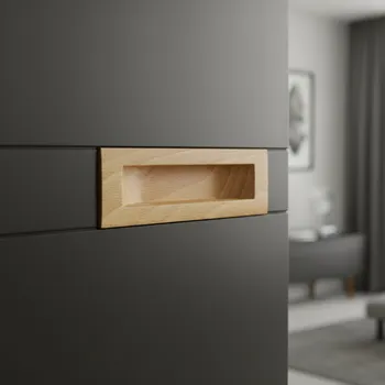 Nábytkové kování Interex design Frézovací rukojeť ALABAMA / Buk 128 mm